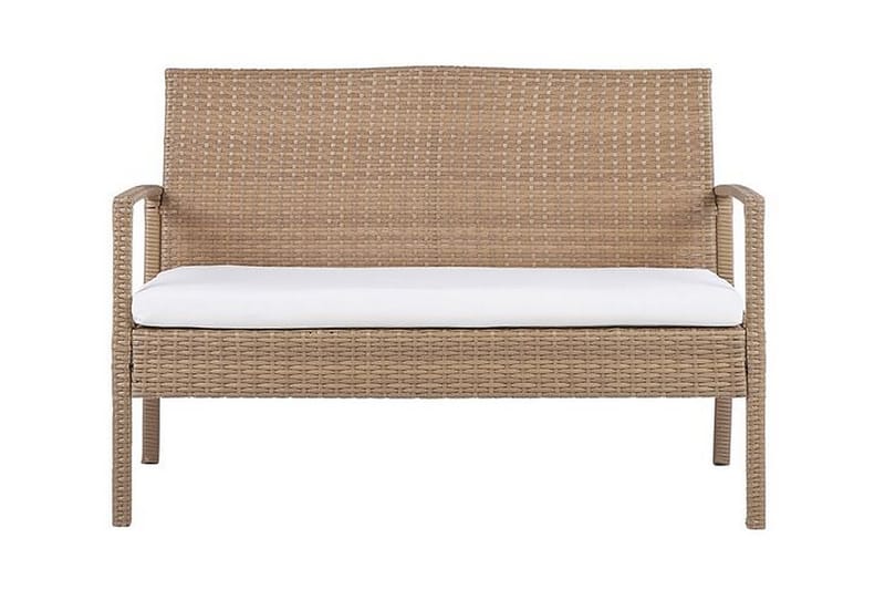 Loungegruppe 4-seters kunstrotting lysebrun MARSALA - Tre / Natur - Hage - Utemiljø - Veranda & terrasse - Verandamøbler