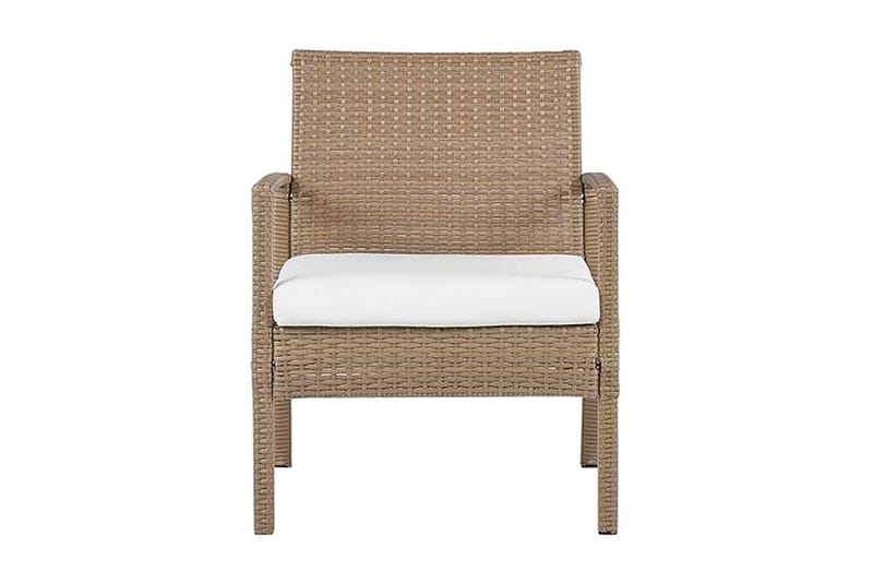 Loungegruppe 4-seters kunstrotting lysebrun MARSALA - Tre / Natur - Hage - Utemiljø - Veranda & terrasse - Verandamøbler