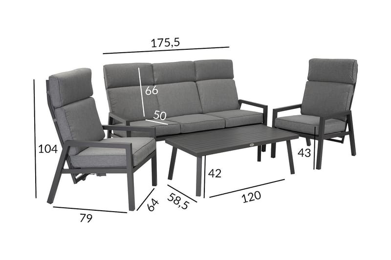 Loungegruppe CASPER - Hage - Utemiljø - Veranda & terrasse - Verandamøbler