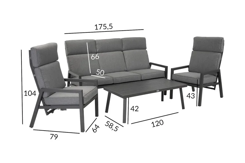 Loungegruppe CASPER - Hage - Utemiljø - Veranda & terrasse - Verandamøbler