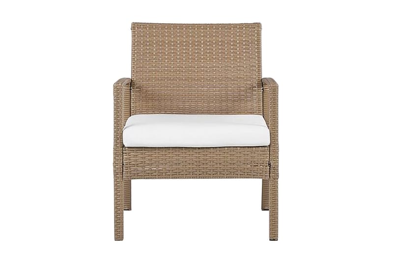 Loungegruppe utendørs 4-seters kunstrotting lysebrun MARSALA - Tre/natur - Hage - Utemiljø - Veranda & terrasse - Verandamøbler