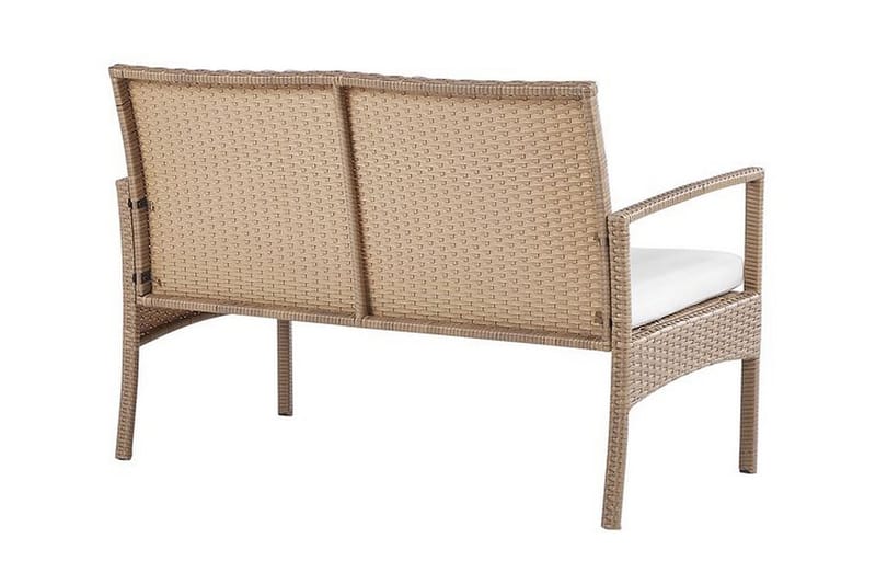 Loungegruppe utendørs 4-seters kunstrotting lysebrun MARSALA - Tre/natur - Hage - Utemiljø - Veranda & terrasse - Verandamøbler