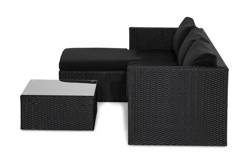 Mendoza sofagruppe 4-seters svart - Svart / svarte puter - Hage - Utemiljø - Veranda & terrasse - Verandamøbler