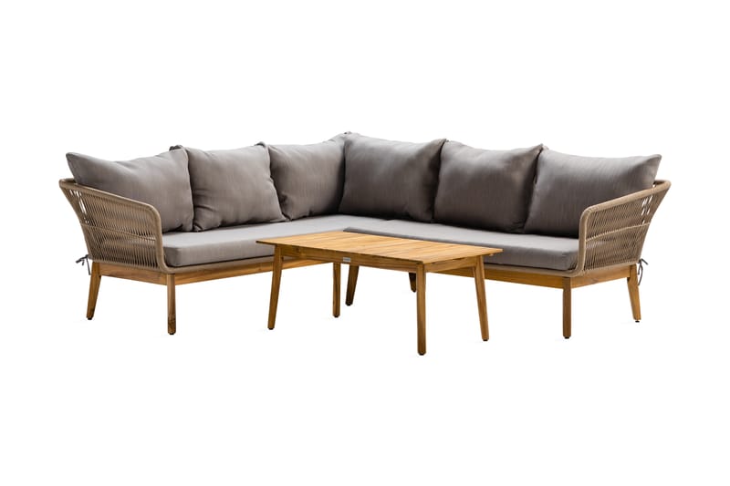 Morocco Loungegruppe - Akasie/Brun/Beige - Hage - Utemiljø - Veranda & terrasse - Verandamøbler