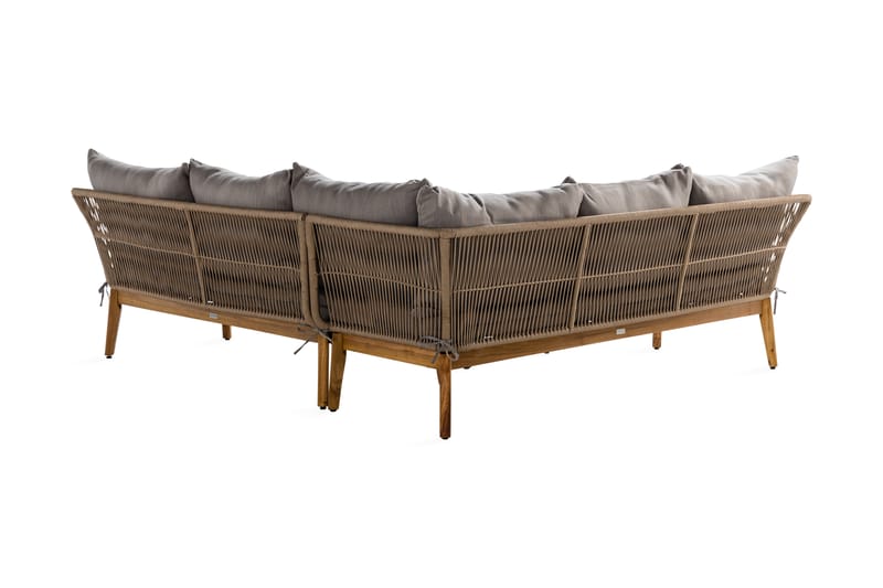 Morocco Loungegruppe - Akasie/Brun/Beige - Verandamøbler - Sofagruppe utendørs - Loungesett