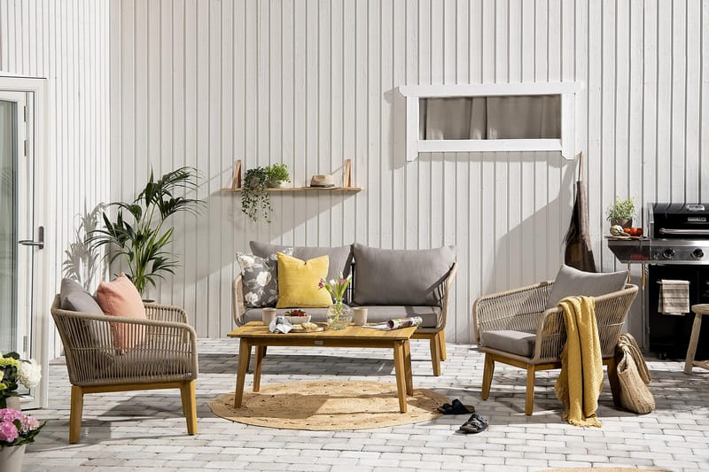 Morocco Sofagruppe - Akasie/Brun/Beige - Hage - Utemiljø - Veranda & terrasse - Verandamøbler