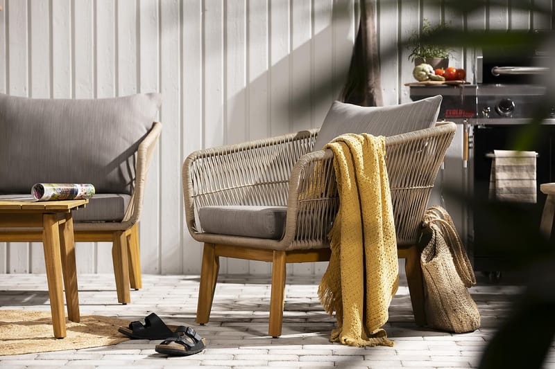 Morocco Sofagruppe - Akasie/Brun/Beige - Hage - Utemiljø - Veranda & terrasse - Verandamøbler