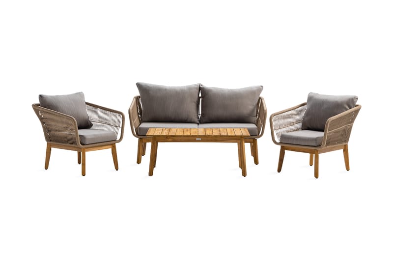Morocco Sofagruppe - Akasie/Brun/Beige - Hage - Utemiljø - Veranda & terrasse - Verandamøbler