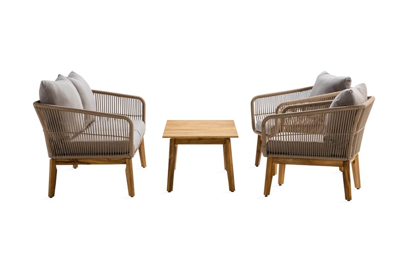 Morocco Sofagruppe - Akasie/Brun/Beige - Hage - Utemiljø - Veranda & terrasse - Verandamøbler