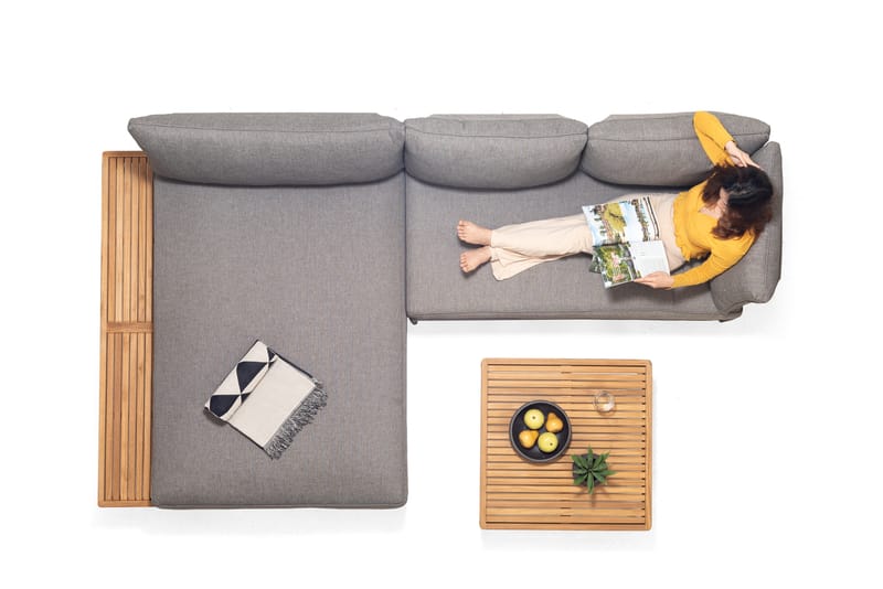 TOPAZ Sett Dagbedd + 2-seter sofa + sofabord 73 cm - Magnesiumgrå - Hage - Utemiljø - Veranda & terrasse - Verandamøbler