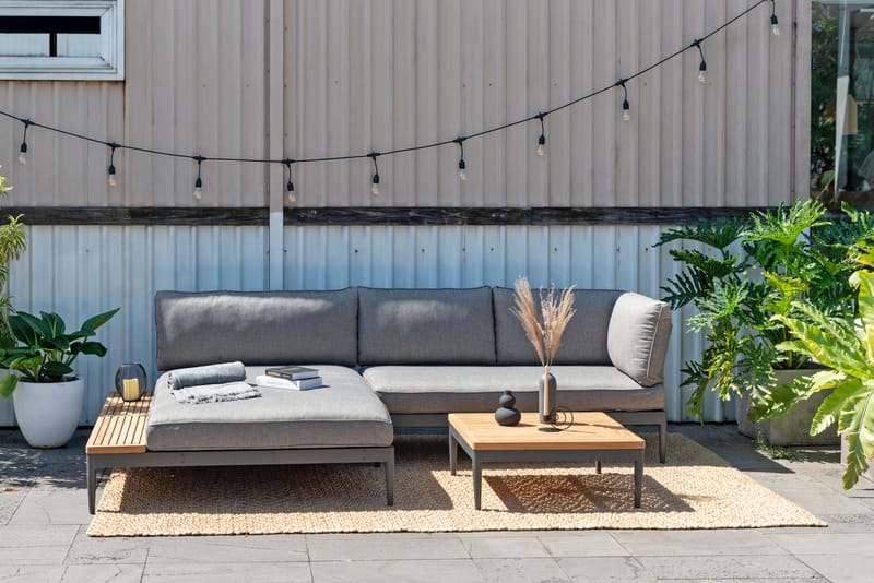 TOPAZ Sett Dagbedd + 2-seter sofa + sofabord 73 cm - Magnesiumgrå - Hage - Utemiljø - Veranda & terrasse - Verandamøbler