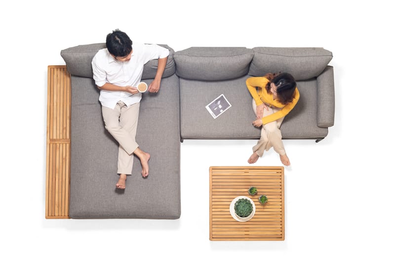 TOPAZ Sett Dagbedd + 2-seter sofa + sofabord 73 cm - Magnesiumgrå - Hage - Utemiljø - Veranda & terrasse - Verandamøbler