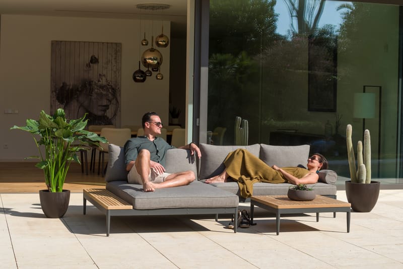 TOPAZ Sett Dagbedd + 2-seter sofa + sofabord 73 cm - Magnesiumgrå - Hage - Utemiljø - Veranda & terrasse - Verandamøbler