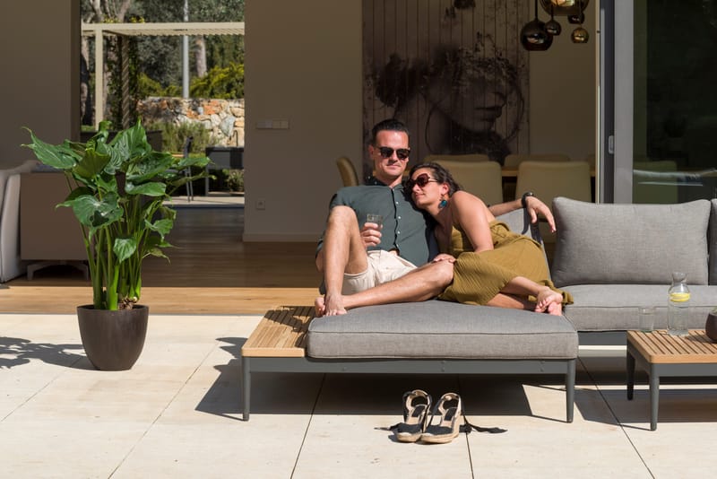 TOPAZ Sett Dagbedd + 2-seter sofa + sofabord 73 cm - Magnesiumgrå - Hage - Utemiljø - Veranda & terrasse - Verandamøbler