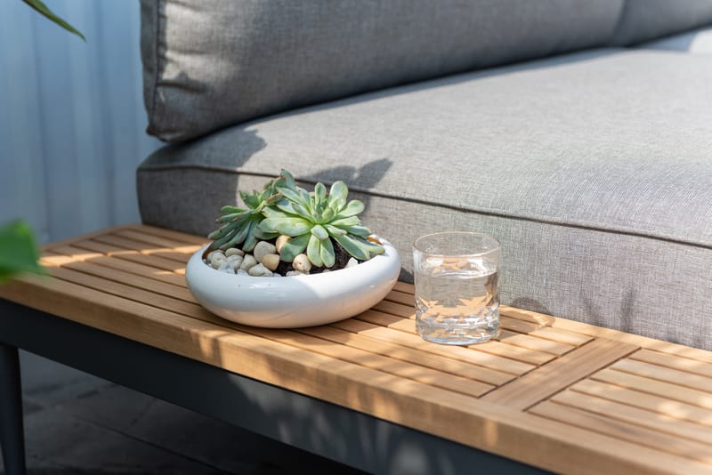 TOPAZ Sett Dagbedd + 2-seter sofa + sofabord 73 cm - Magnesiumgrå - Hage - Utemiljø - Veranda & terrasse - Verandamøbler