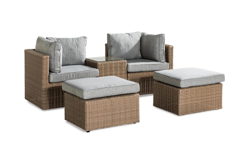 Zambia Sofagruppe - Beige/Grå - Verandamøbler - Sofagruppe utendørs - Loungesett