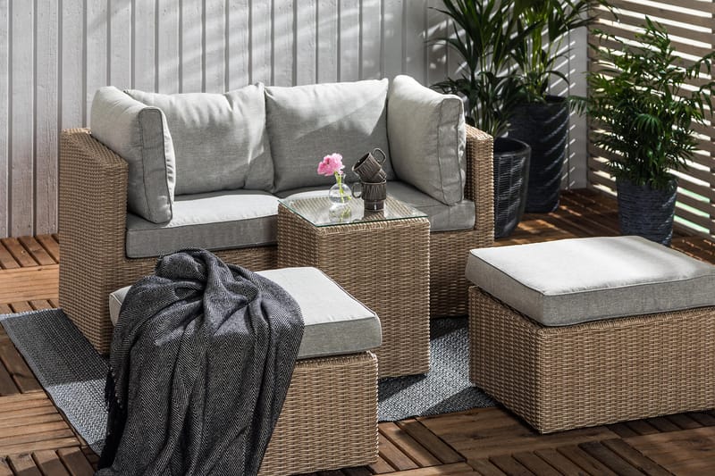 Zambia Sofagruppe - Beige/Grå - Verandamøbler - Sofagruppe utendørs - Loungesett