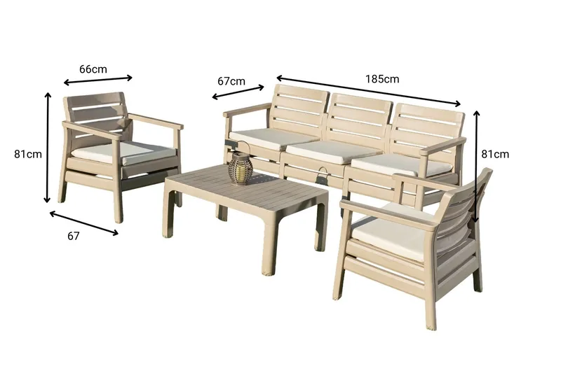 Vomira Loungegruppe utendørs - Desert Beige - Hage - Utemiljø - Veranda & terrasse - Verandamøbler