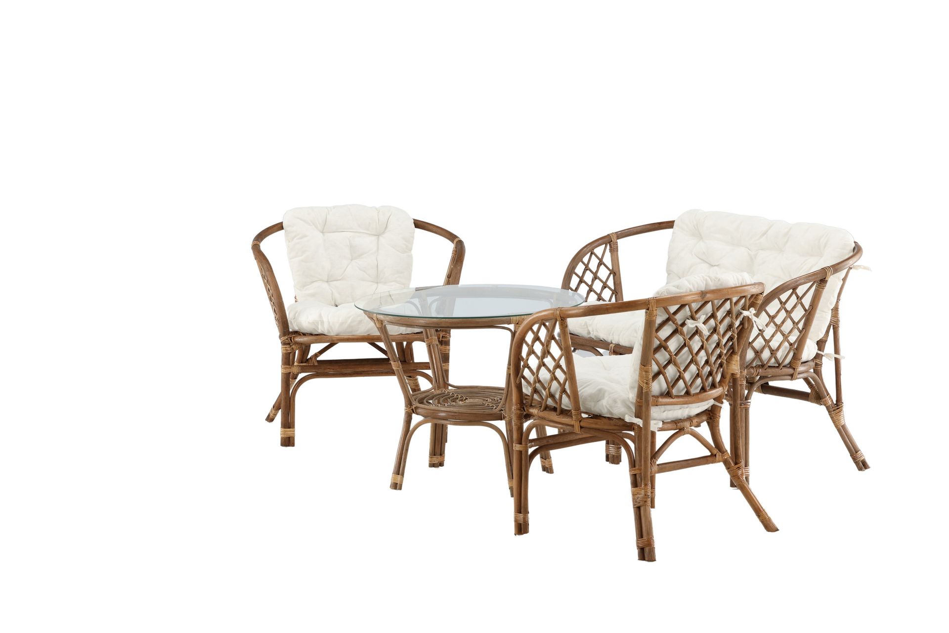 Wera Sofagruppe Utendørs 4-seter - Brun/Hvit - Hage - Utemiljø - Veranda & terrasse - Verandamøbler