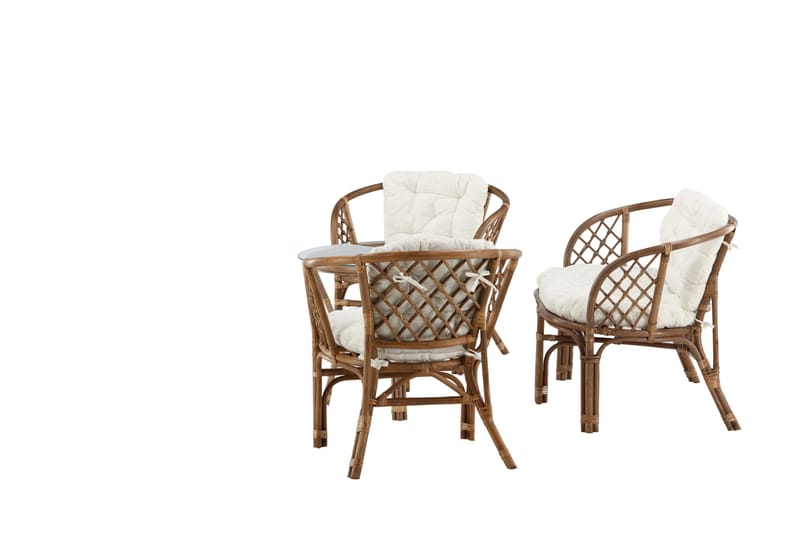 Wera Sofagruppe Utendørs 4-seter - Brun/Hvit - Hage - Utemiljø - Veranda & terrasse - Verandamøbler