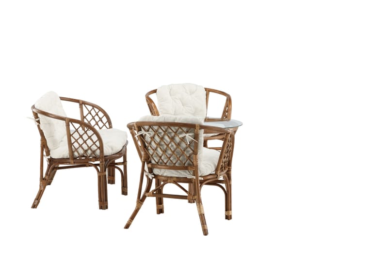 Wera Sofagruppe Utendørs 4-seter - Brun/Hvit - Hage - Utemiljø - Veranda & terrasse - Verandamøbler