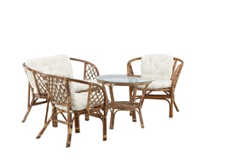 Wera Sofagruppe Utendørs 4-seter - Brun/Hvit - Hage - Utemiljø - Veranda & terrasse - Verandamøbler