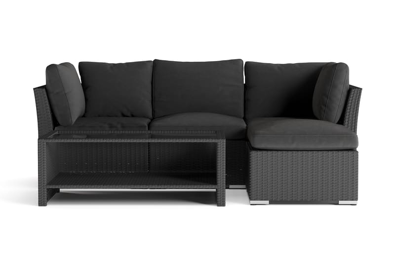 Wisconsin Premium Loungegruppe Utendørs – Sofagruppe til Uteplassen i Kunstrotting - Svart - Hage - Utemiljø - Veranda & terrasse - Verandamøbler