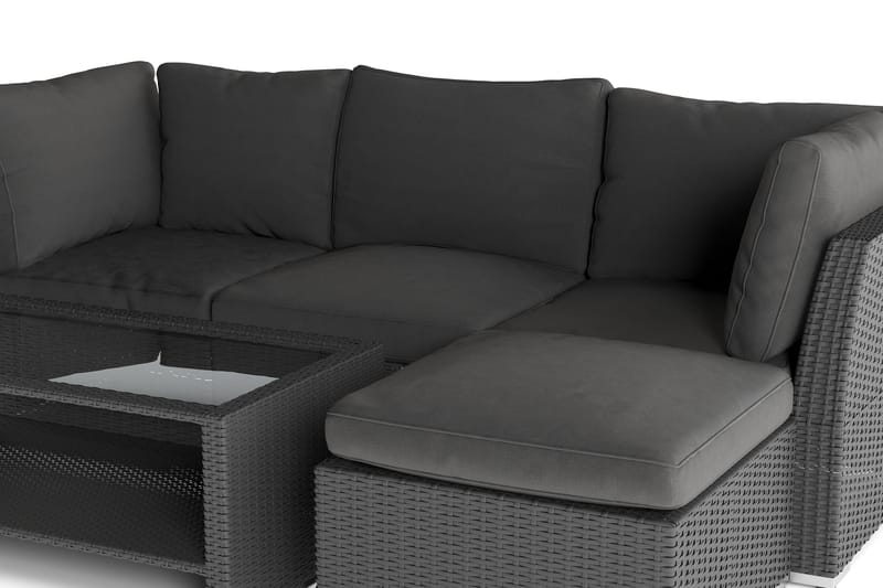 Wisconsin Premium Loungegruppe Utendørs – Sofagruppe til Uteplassen i Kunstrotting - Svart - Hage - Utemiljø - Veranda & terrasse - Verandamøbler