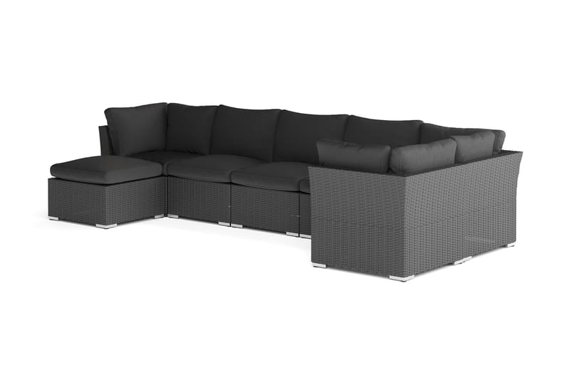 Wisconsin Premium Loungegruppe Utendørs – 8-seters Lounge i Kunstrotting - Svart - Hage - Utemiljø - Veranda & terrasse - Verandamøbler