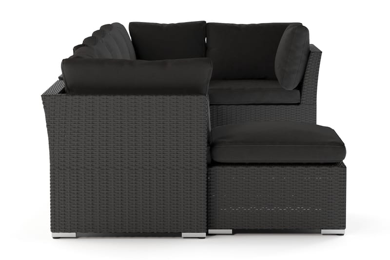 Wisconsin Premium Loungegruppe Utendørs – 8-seters Lounge i Kunstrotting - Svart - Hage - Utemiljø - Veranda & terrasse - Verandamøbler
