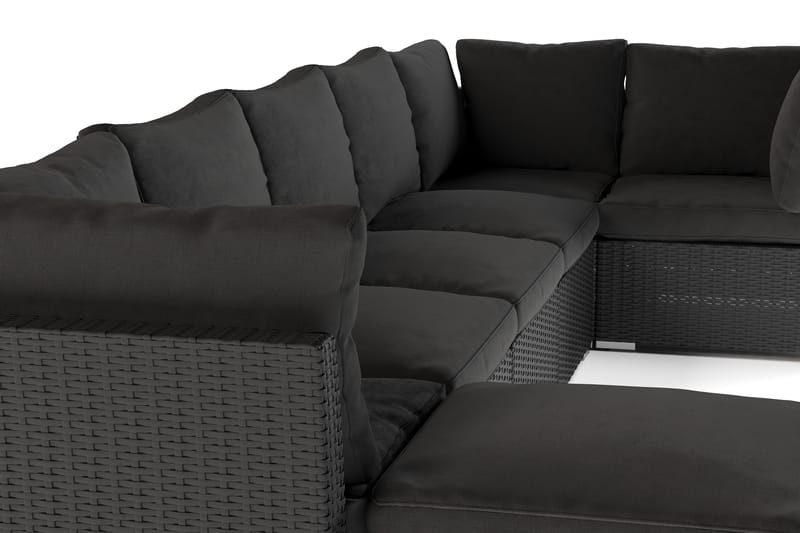 Wisconsin Premium Loungegruppe Utendørs – 8-seters Lounge i Kunstrotting - Svart - Hage - Utemiljø - Veranda & terrasse - Verandamøbler