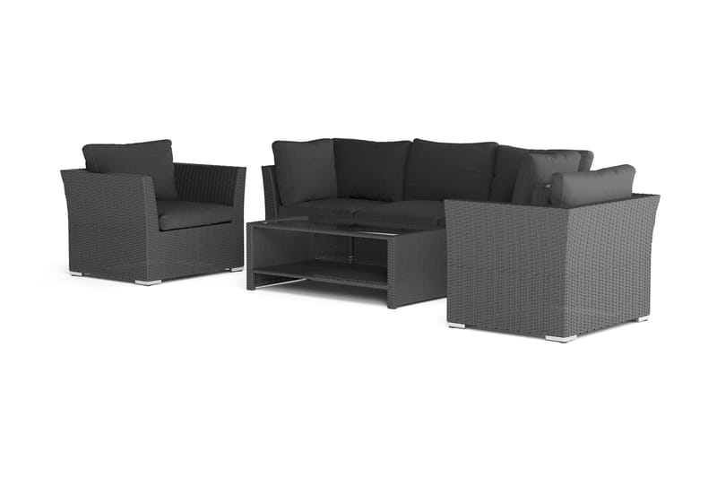 Wisconsin Premium Loungegruppe Utendørs 5-seter Kunstrotting - Svart - Hage - Utemiljø - Veranda & terrasse - Verandamøbler