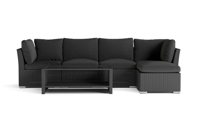 Wisconsin Premium Loungegruppe Utendørs – Sofagruppe til Uteplassen i Kunstrotting - Svart - Hage - Utemiljø - Veranda & terrasse - Verandamøbler