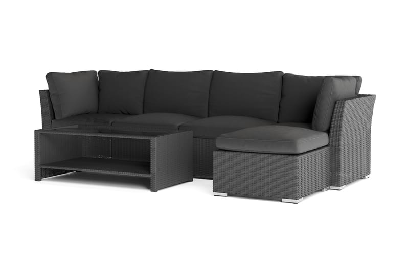 Wisconsin Premium Loungegruppe Utendørs – Sofagruppe til Uteplassen i Kunstrotting - Svart - Hage - Utemiljø - Veranda & terrasse - Verandamøbler