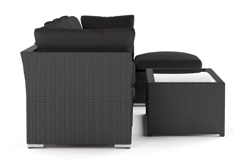 Wisconsin Premium Loungegruppe Utendørs – Sofagruppe til Uteplassen i Kunstrotting - Svart - Hage - Utemiljø - Veranda & terrasse - Verandamøbler