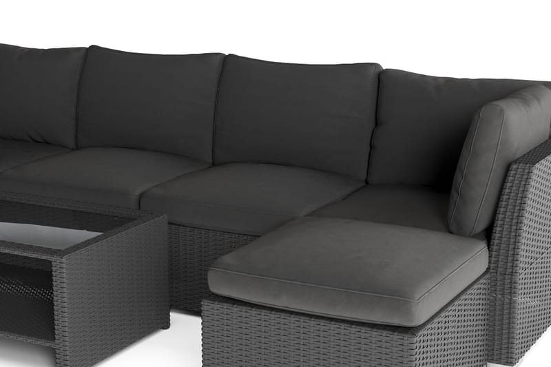 Wisconsin Premium Loungegruppe Utendørs – Sofagruppe til Uteplassen i Kunstrotting - Svart - Hage - Utemiljø - Veranda & terrasse - Verandamøbler