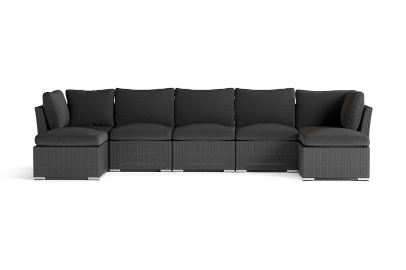 Wisconsin Premium Stor Loungegruppe Utendørs Kunstrotting - Svart - Hage - Utemiljø - Veranda & terrasse - Verandamøbler