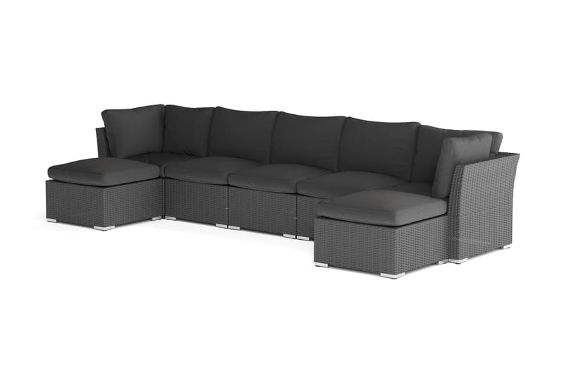 Wisconsin Premium Stor Loungegruppe Utendørs Kunstrotting - Svart - Hage - Utemiljø - Veranda & terrasse - Verandamøbler