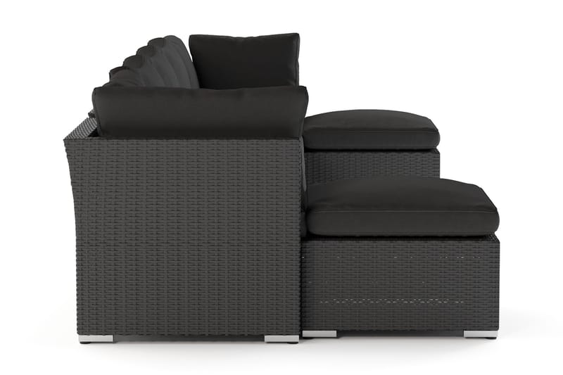 Wisconsin Premium Stor Loungegruppe Utendørs Kunstrotting - Svart - Hage - Utemiljø - Veranda & terrasse - Verandamøbler