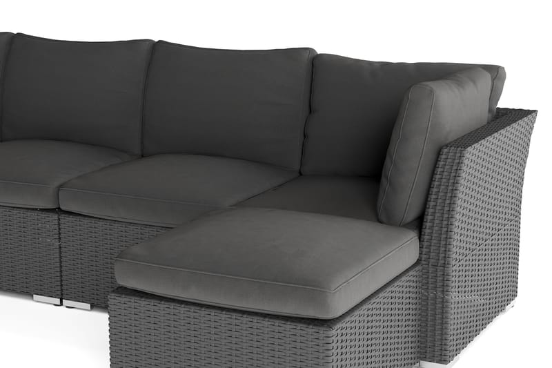 Wisconsin Premium Stor Loungegruppe Utendørs Kunstrotting - Svart - Hage - Utemiljø - Veranda & terrasse - Verandamøbler