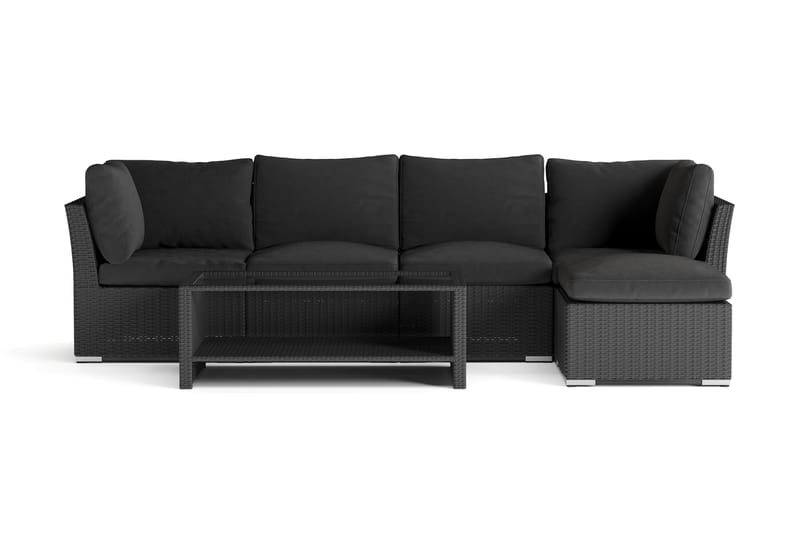 Wisconsin Premium Loungegruppe Utendørs – Sofagruppe til Uteplassen i Kunstrotting - Svart - Hage - Utemiljø - Veranda & terrasse - Verandamøbler
