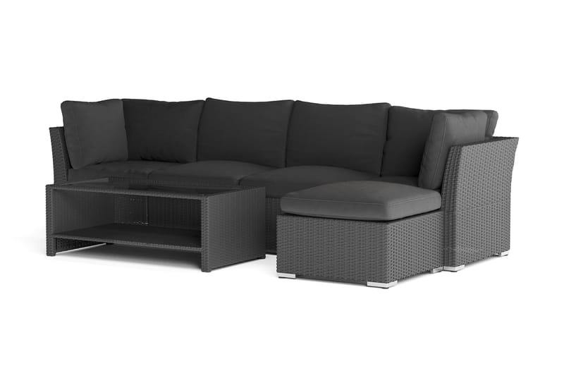 Wisconsin Premium Loungegruppe Utendørs – Sofagruppe til Uteplassen i Kunstrotting - Svart - Hage - Utemiljø - Veranda & terrasse - Verandamøbler