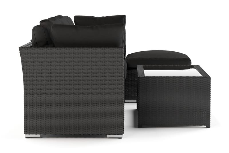Wisconsin Premium Loungegruppe Utendørs – Sofagruppe til Uteplassen i Kunstrotting - Svart - Hage - Utemiljø - Veranda & terrasse - Verandamøbler