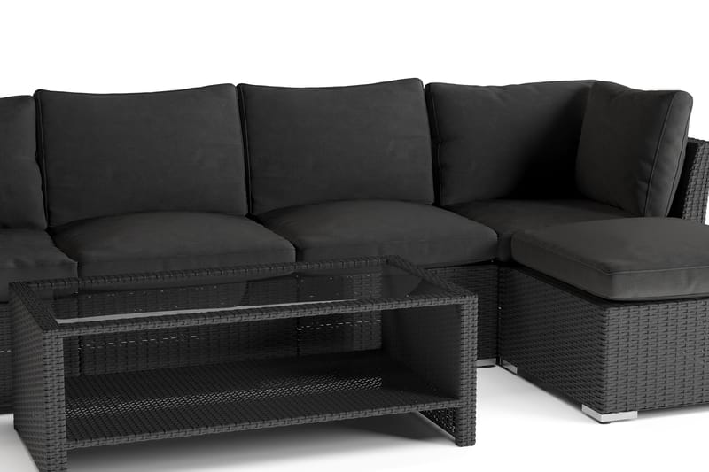 Wisconsin Premium Loungegruppe Utendørs – Sofagruppe til Uteplassen i Kunstrotting - Svart - Hage - Utemiljø - Veranda & terrasse - Verandamøbler