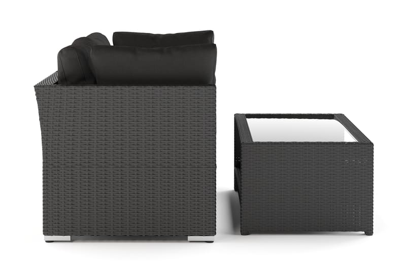 Wisconsin Premium Loungegruppe Utendørs med Armlener 2-seter Kunstrotting - Svart - Hage - Utemiljø - Veranda & terrasse - Verandamøbler
