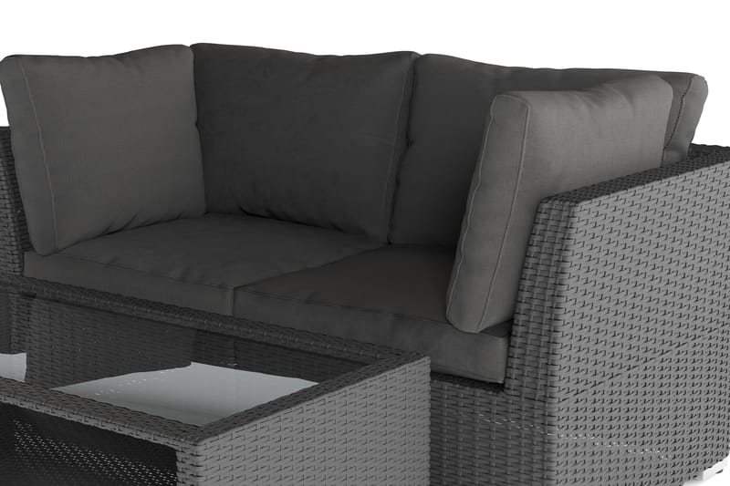 Wisconsin Premium Loungegruppe Utendørs med Armlener 2-seter Kunstrotting - Svart - Hage - Utemiljø - Veranda & terrasse - Verandamøbler
