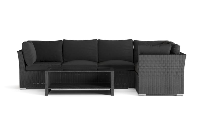 Wisconsin Premium Loungegruppe Utendørs – Sofagruppe til Uteplassen i Kunstrotting - Svart - Hage - Utemiljø - Veranda & terrasse - Verandamøbler