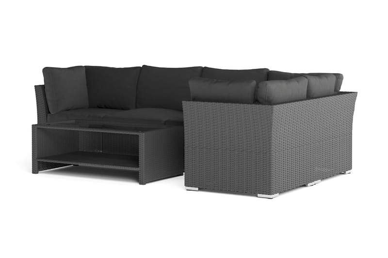 Wisconsin Premium Loungegruppe Utendørs – Sofagruppe til Uteplassen i Kunstrotting - Svart - Hage - Utemiljø - Veranda & terrasse - Verandamøbler