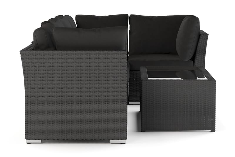 Wisconsin Premium Loungegruppe Utendørs – Sofagruppe til Uteplassen i Kunstrotting - Svart - Hage - Utemiljø - Veranda & terrasse - Verandamøbler