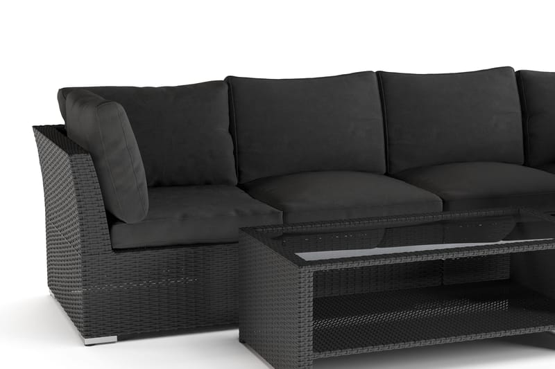 Wisconsin Premium Loungegruppe Utendørs – Sofagruppe til Uteplassen i Kunstrotting - Svart - Hage - Utemiljø - Veranda & terrasse - Verandamøbler